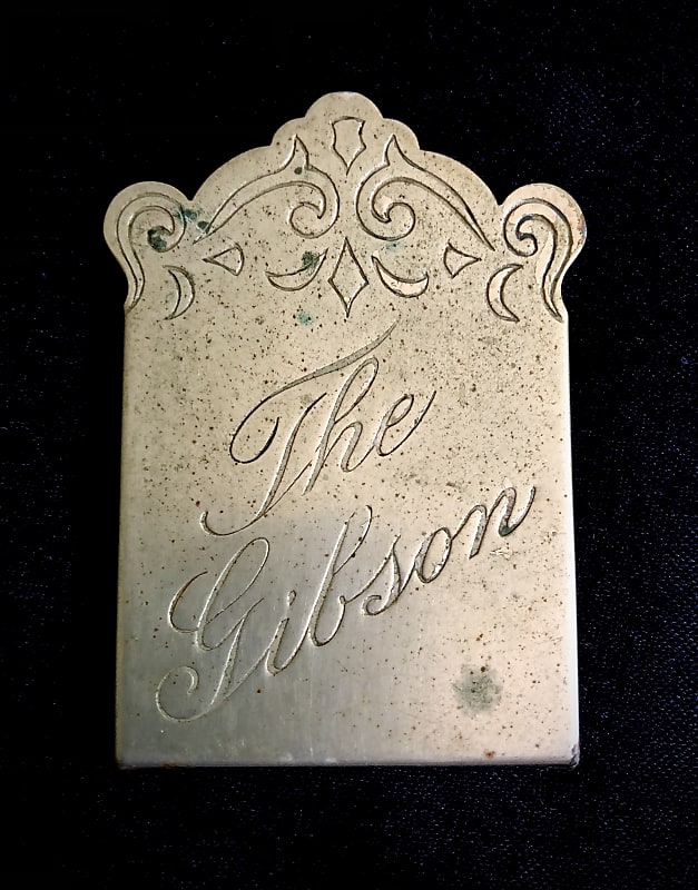 “The Gibson” Engraved Vintage Mandolin Tailpiece Cover Reverb