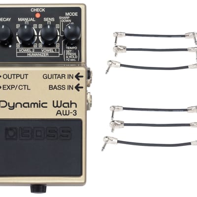 Boss AW-3 Dynamic Wah + 2x Gator Patch Cable 3 Pack for sale