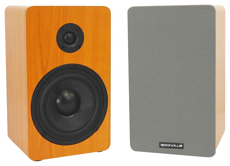 2) Rockville RockShelf 54C 360w Wood 5.25&quot; Home Theater Bookshelf Speakers/4 Ohm  			