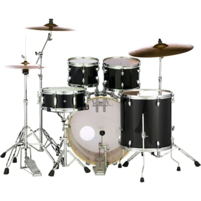Pearl EXX725S/C31 Export New Fusion Series 5-Piece Drum Set with Hardware in Jet Black image 2