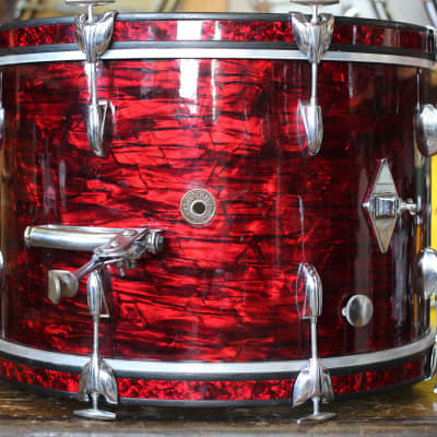 1960's Gretsch Name Band in Red Wine Pearl 14x22 16x16 9x13 imagen 3