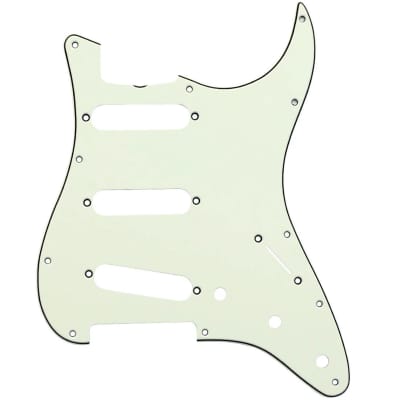 3-ply S/S/S Pickguard for ’60-’62 Fender Stratocaster/Strat® 11-Holes MINT CREAM image 1