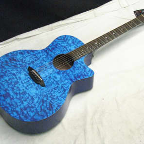 Luna Gypsy Quilt Ash Acoustic-Electric Transparent Blue