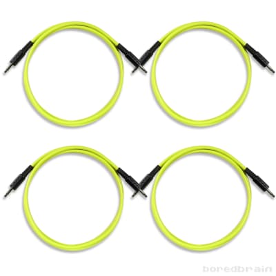 Boredbrain 48-inch 4-Pack Eurorack Modular Patch Cables 3.5mm TS Nuclear Yellow image 1