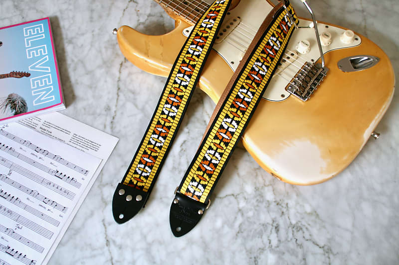 Vintage 70s Orange 'Ufo' Hippie Guitar Strap Replica | Reverb