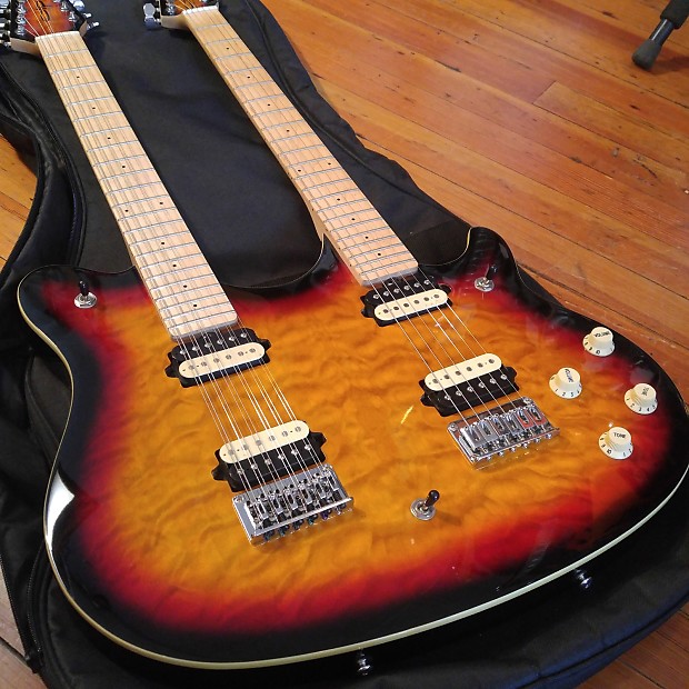 OLP MM612 Double Neck Electric Guitar w OLP Gig Bag