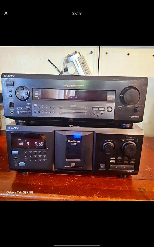 Sony receiver ad 300 cd changer Cdp cx355 1990s  			