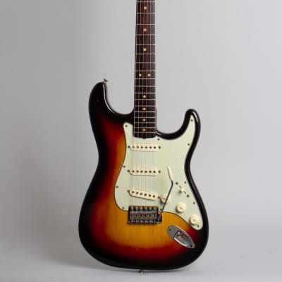 Fender  Stratocaster Solid Body Electric Guitar (1963), ser. #L20428, blonde tolex hard shell case. image 1