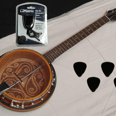 LUNA BGB Celtic 6-string Bluegrass Resonator BANJITAR - banjo GUITAR new w/ Tuner + Picks for sale