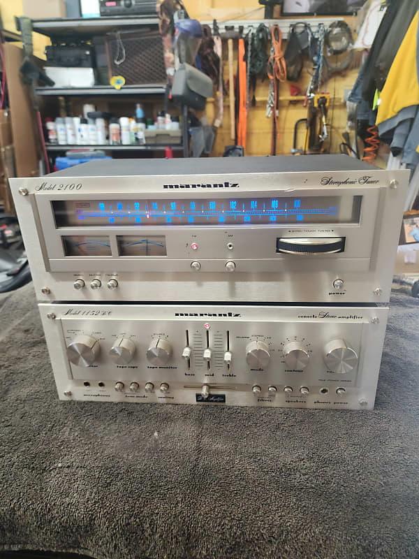 Marantz 1152DC Amplifier and 2100 Tuner Late 70&#039;s - Silver  			