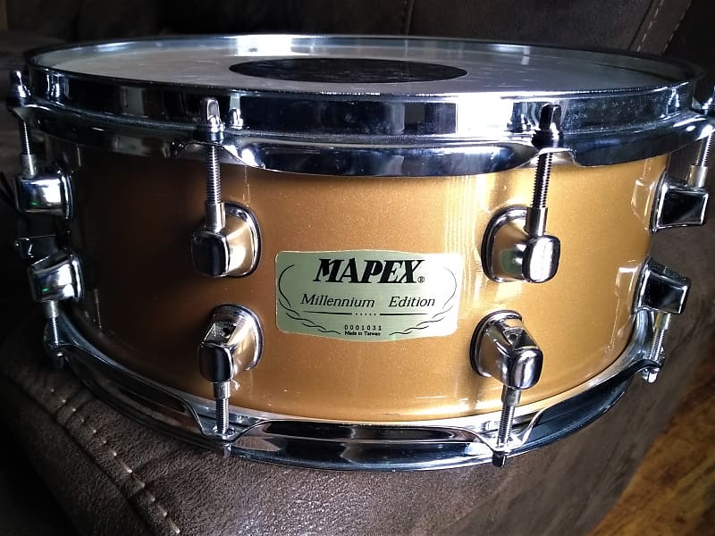 MAPEX RARE Millennium Edition Snare Drum Gold Metallic Lacquer image 1