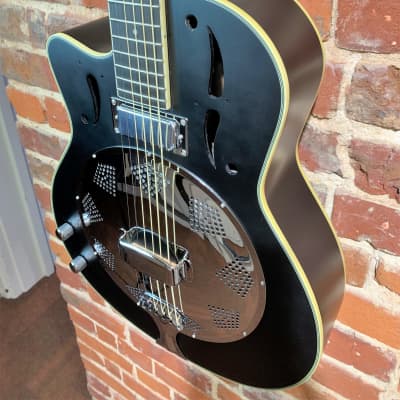 Ozark Resonator Guitar Left Handed Black (Inc Hard Case) image 4