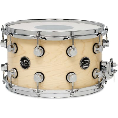 The Maple 8x14 Snare Drum White Satin-