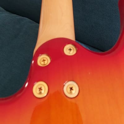 RARE Suzuki Electric Guitar 'Since 1953' HSS Bolt-On 24-Fret Red/Orange/Gold image 8