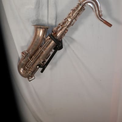 Buescher True Tone Low Pitch C Melody Tenor Saxophone silver with case vintage used AS-IS image 11