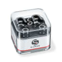 Schaller 14010401 Security Strap Locks/Buttons Black Chrome (Pair)