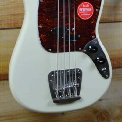 Squier Classic Vibe '60s Mustang Bass Guitar White Laurel Fingerboard Olympic Open Box Great Price image 3