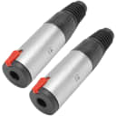 Seismic Audio - 2 Pack of 1/4" Female Locking Cable Jack Connectors - Nickel
