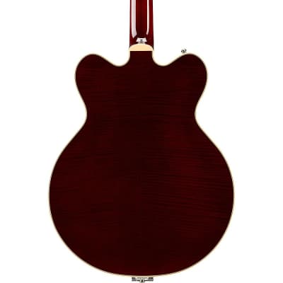 Gretsch Guitars G6609TFM Players Edition Broadkaster Center Block Electric Guitar With String-Thru Bigsby and Flame Maple Dark Cherry Stain image 2