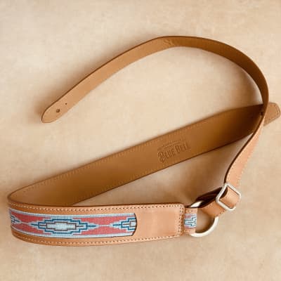 Blue Bell Straps 1969 Navajo Thinline 2021 cuero natural and blue sonic suede for sale