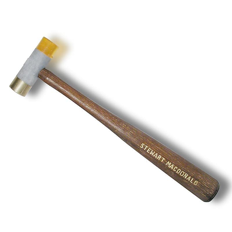 StewMac Fretting Hammer, Hammer with plastic and brass faces