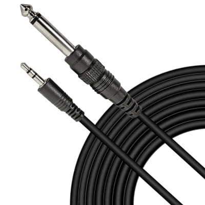 AxcessAbles 1/8 Inch TRS to 1/4 Inch TS Instrument Cable 10ft - 10 Pack | 3.5mm Minijack Male to 6.35mm Male Jack Stereo Audio Cord | 10ft TRS to TS Patch Cables (10-Pack) image 2
