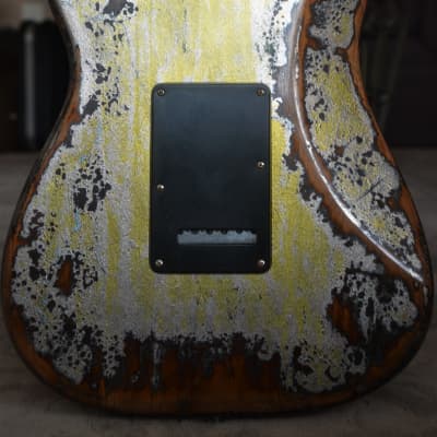 Fender Stratocaster Heavy Relic Nitro Silver Sparkle O Black HSS Custom image 17