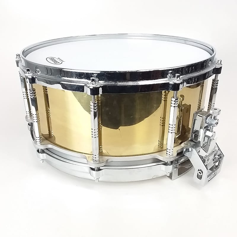 Pearl B-914D Free-Floating Brass 14x6.5" Snare Drum (1st Gen) 1983 - 1991 image 7