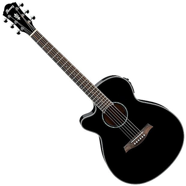 Ibanez AEG10LIIBK AE Series Acoustic-Electric Guitar Lefty Black image 1
