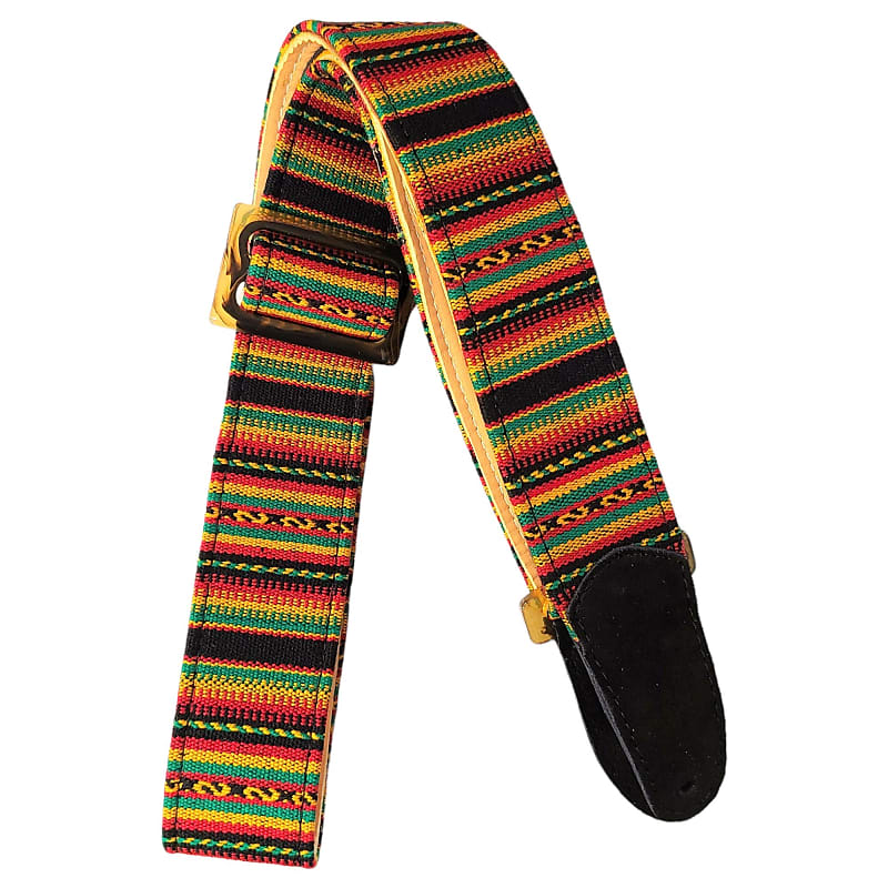 Henry Heller Guitar Strap Peruvian Inca Fabric with Sand Glove