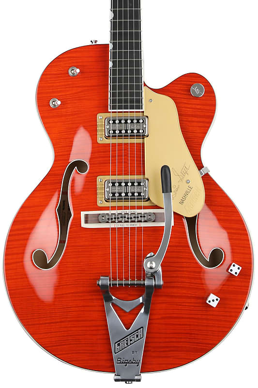 Gretsch G6120TFM-BSNV Brian Setzer Signature Nashville Electric Guitar - Orange Stain image 1