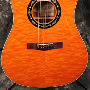 2015 Fender T-Bucket 300 CE Cutaway Acoustic-Electric Dreadnought Guitar Amber - Trans Amber image 2