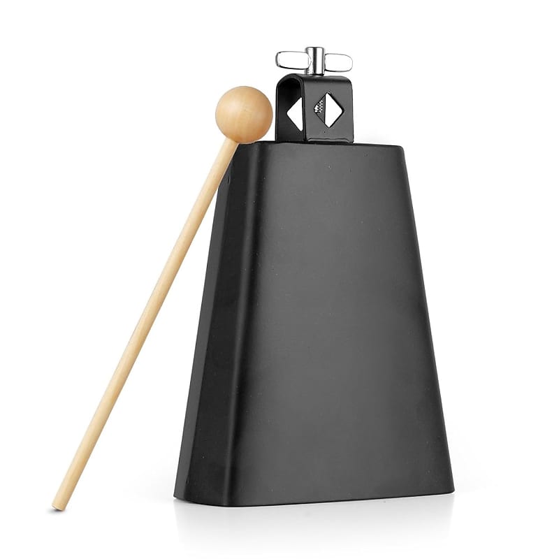6 Inch Metal Steel Cow Bells Noise Makers Hand Percussion Cowbell With  Stick For Drum Set, Black