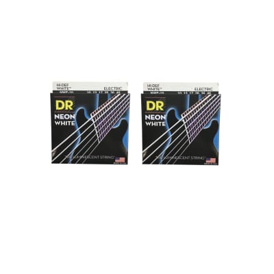 DR Strings Guitar Strings 2 Packs Electric Neon White 10-46 Medium