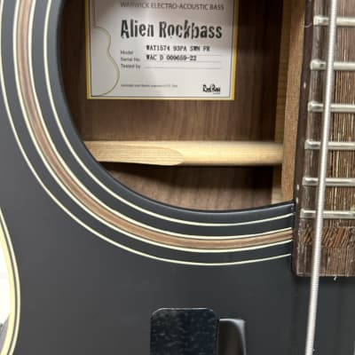 Warwick RockBass Alien Deluxe Thinline Hybrid 4 String Acoustic Electric Bass Guitar -Black image 3