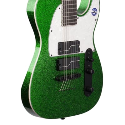 ESP LTD Stephen Carpenter SC607B Guitar with Case Green Sparkle image 9