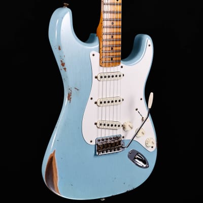 Fender Custom Shop LTD '57 Stratocaster Relic, Faded Aged Daphne Blue 7lbs 6oz image 2