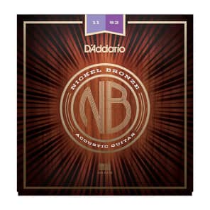 D'Addario NB1152 Nickel Bronze Acoustic Guitar Strings, Custom Light Gauge