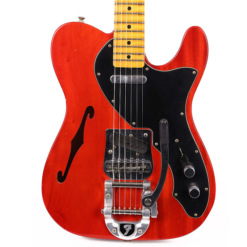 Fender Custom Shop Michigan Mahogany 1968 Telecaster Thinline Journeyman Relic Faded Aged Crimson Transparent 2023 image 1