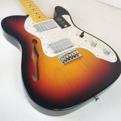 Fender American Vintage II 1972 Telecaster Thinline, Semi-Hollow Ash Body,Maple Fingerboard, 3-Color Sunburst, w/HSC image 7
