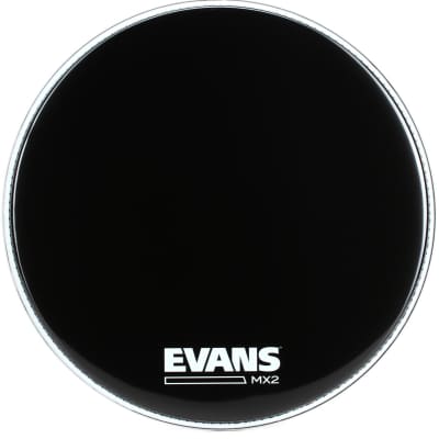 Evans MX2 Black Marching Bass Drumhead - 18 inch image 1