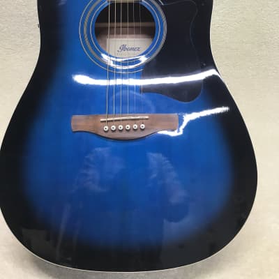 Ibanez Acoustic Electric Guitar V70CE-TBS-2Y Blue W/ Heavy Soft Case EXCELLENT! for sale