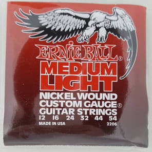 Ernie Ball 2206 Medium Light Nickel Wound Electric Guitar Strings w/ Wound G (12-54)