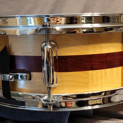 Fallen Oak Drums Solid Maple/Purpleheart Snare Drum image 6