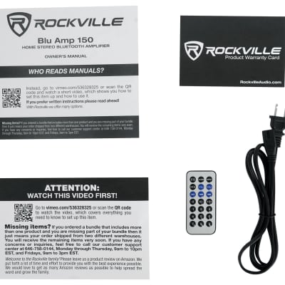 Rockville BLUAMP 150 Stereo Bluetooth Amplifier Receiver+2) Black Patio Speakers image 17
