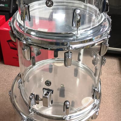Pearl Crystal Beat Acrylic 4 Piece Drum Set 20/12/14/16 Ultra Clear, Extra Floor Tom, Clean, Unique image 13