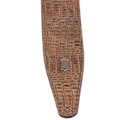 Levy's M317AG-BRN Simulated Alligator Leather Guitar Strap image 1
