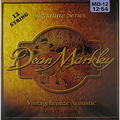Dean Markley 2206 Vintage Bronze 12-String Medium Acoustic Guitar Strings 12-54 image 1