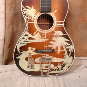 Regal Stencil Parlor Guitar 1950's image 2