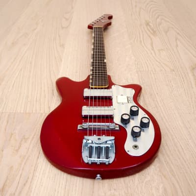 1960s Teisco MJ-2L Vintage Electric Guitar Japan, Guyatone Pickups image 11